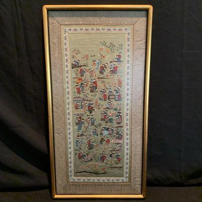 Framed Asian Silk with Korean Wooden Box (DR-KW)