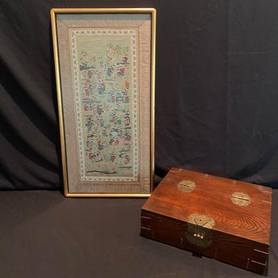 Framed Asian Silk with Korean Wooden Box (DR-KW)