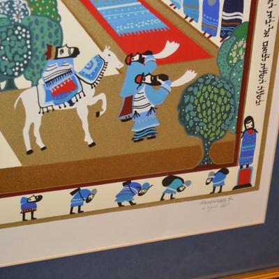 Framed & Matted "Arrival at Moshiach" Signed Raphael Abecassis 112/250