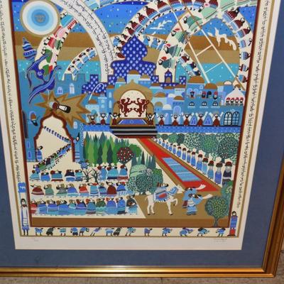 Framed & Matted "Arrival at Moshiach" Signed Raphael Abecassis 112/250