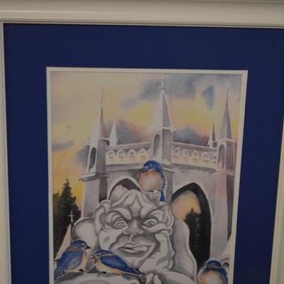 National Cathedral by Mary Shaughnessy Framed & Matted Watercolor