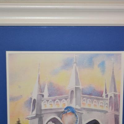 National Cathedral by Mary Shaughnessy Framed & Matted Watercolor
