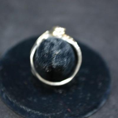 14k & 925 Sterling with Amethyst Deco Ring Size 8.5 8.1g