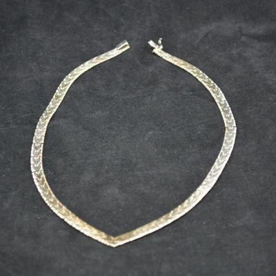 Vintage V-Neck Chevron 925 Sterling Chain 18" 35.6g