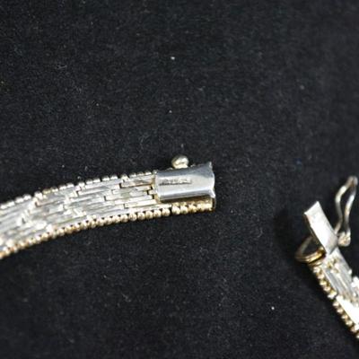 Vintage V-Neck Chevron 925 Sterling Chain 18" 35.6g