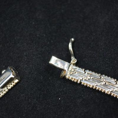 Vintage V-Neck Chevron 925 Sterling Chain 18" 35.6g