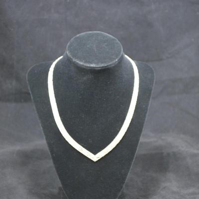 Vintage V-Neck Chevron 925 Sterling Chain 18" 35.6g