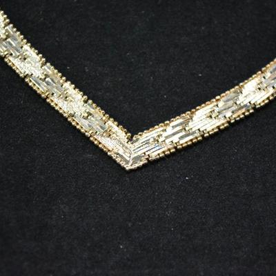 Vintage V-Neck Chevron 925 Sterling Chain 18" 35.6g