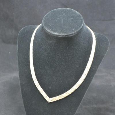 Vintage V-Neck Chevron 925 Sterling Chain 18" 35.6g