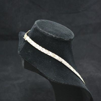 Vintage V-Neck Chevron 925 Sterling Chain 18" 35.6g