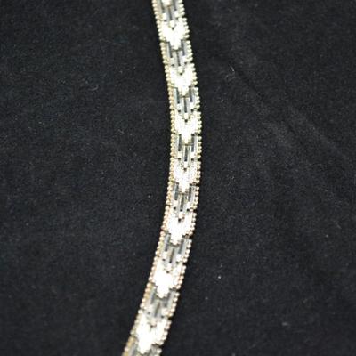 Vintage V-Neck Chevron 925 Sterling Chain 18" 35.6g