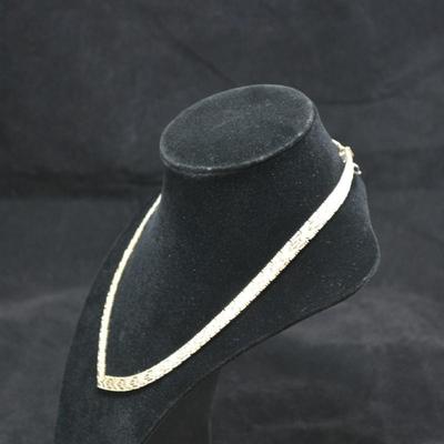 Vintage V-Neck Chevron 925 Sterling Chain 18" 35.6g