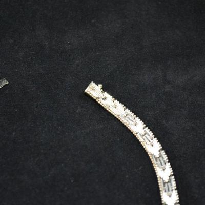 Vintage V-Neck Chevron 925 Sterling Chain 18" 35.6g