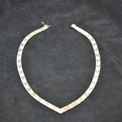 Vintage V-Neck Chevron 925 Sterling Chain 18" 35.6g