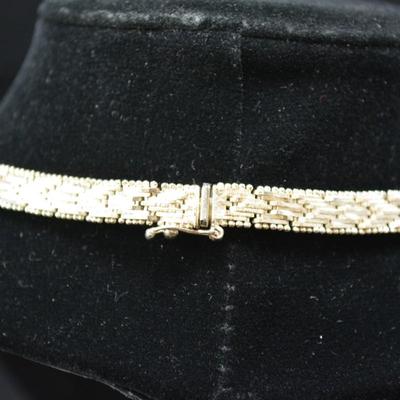 Vintage V-Neck Chevron 925 Sterling Chain 18" 35.6g