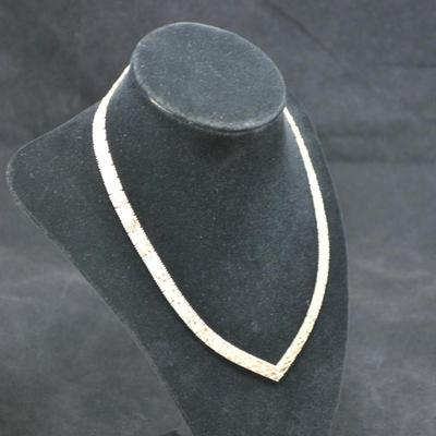Vintage V-Neck Chevron 925 Sterling Chain 18" 35.6g