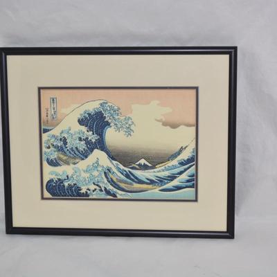 Framed & Matted Hokusai Great Wave off Kangawa Print