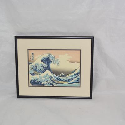 Framed & Matted Hokusai Great Wave off Kangawa Print