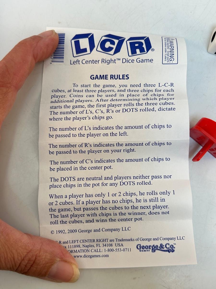 LCR Left Center Right Dice Game | EstateSales.org
