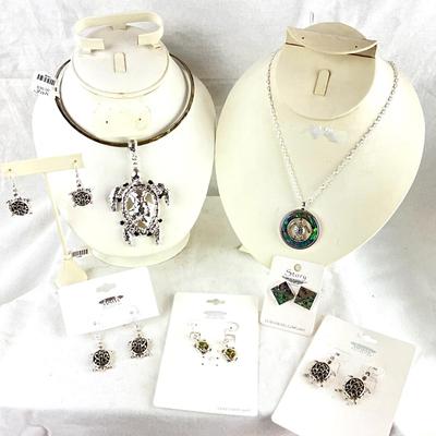 479 Abalone Turtle Slide, Pendant , Earrings Costume Jewelry