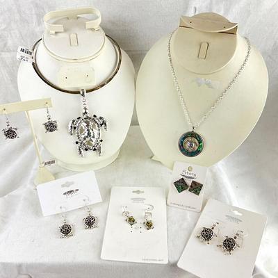 479 Abalone Turtle Slide, Pendant , Earrings Costume Jewelry