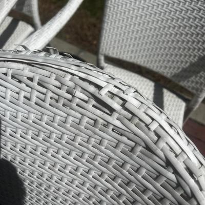4 White Patio Chairs by Frontgate.