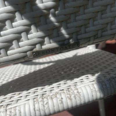 4 White Patio Chairs by Frontgate.