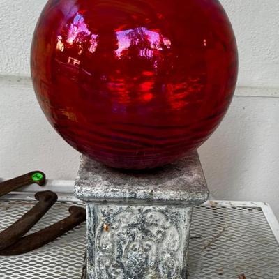 Glass ORB with Concrete Base