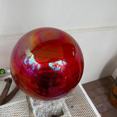 Glass ORB with Concrete Base