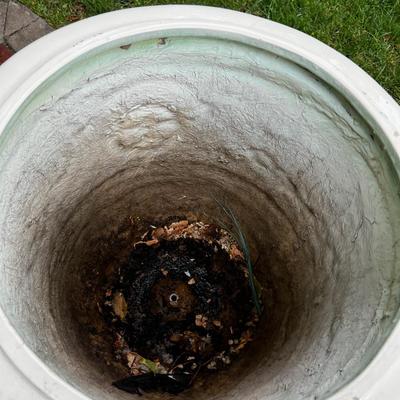 2 Very Large Fiberglass Flower  Planter Pots for the outdoors.