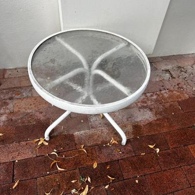 Pair of Small Round White Tables