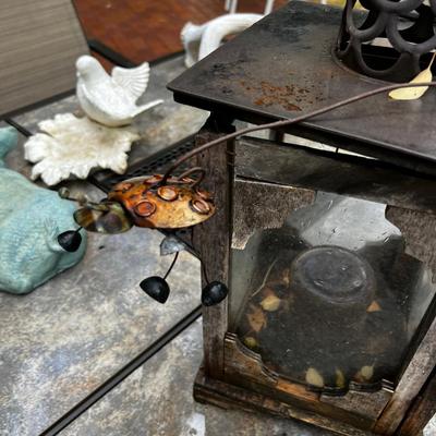 Wood, Metal Glass Candle Lantern