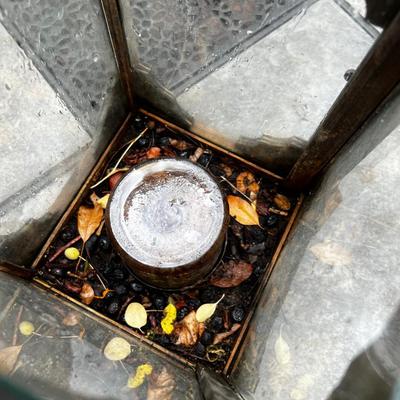 Wood, Metal Glass Candle Lantern