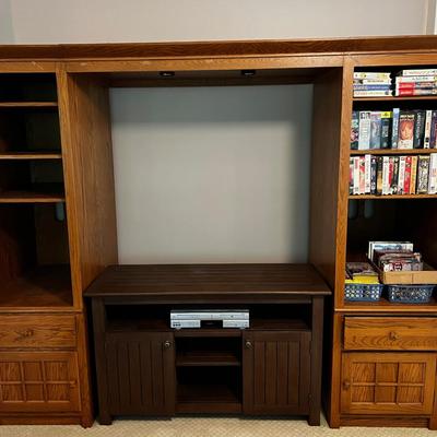 Extra Large Oak Entertainment Center. 