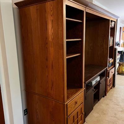 Extra Large Oak Entertainment Center. 
