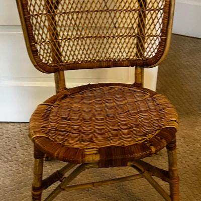 1 Wicker Side Chair, Vintage 