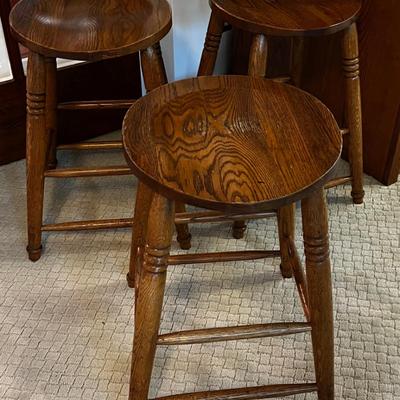 3 NICE Oak Barstools 