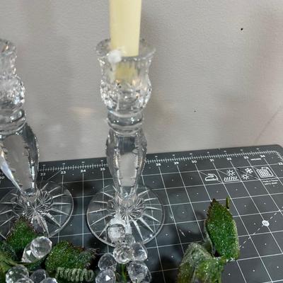 Crystal Candle Sticks and Clear Resin Grapes