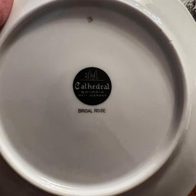 Super Lot of  Absolutely LOVELY Bavarian CHINA Silver edged Rose design 