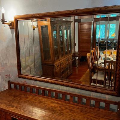 Cut Class Mirror, Oak, Mission Style