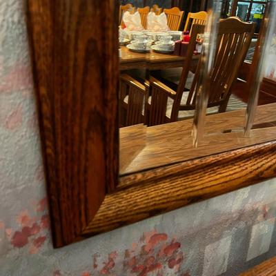Cut Class Mirror, Oak, Mission Style