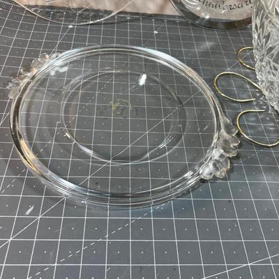 Glass Holiday Serving Platters and Punch Bowl