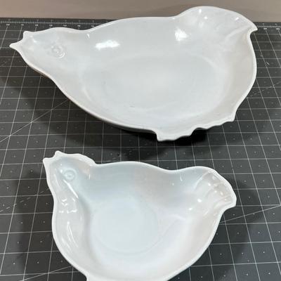 2 Portugal Stoneware CHICKS Platters