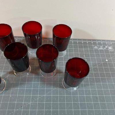 Traditional Ruby Red Goblets (7) 
