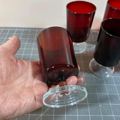 Traditional Ruby Red Goblets (7) 