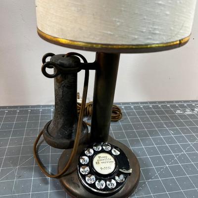 Brass Candlestick Telephone Lamp