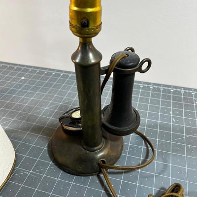 Brass Candlestick Telephone Lamp