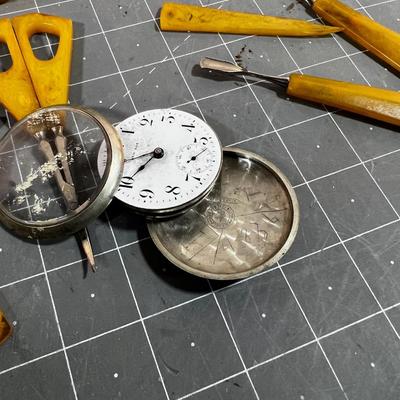 Dresser Top Items: Watch, Talcum Power, Nail Set, Makeup Jars etc.