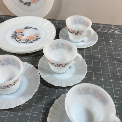 VINTAGE Milk Glass Dish Set 