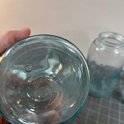 4 Blue BALL Mason Jars NO SHOULDER (OLD) 